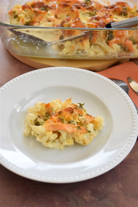 Gratin de chou - fleur au saumon fumé