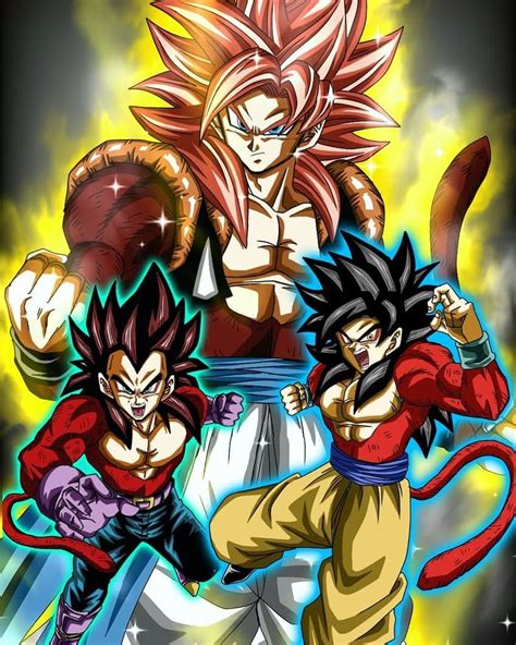 Dragon Ball Z Goku And Vegeta Super Saiyan 4 Fusion