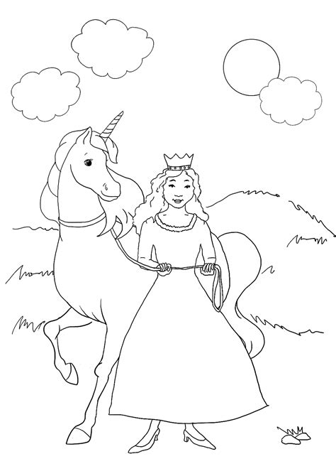 Gambar Printable Unicorn Princess Coloring Pages Cartoon Photos Di