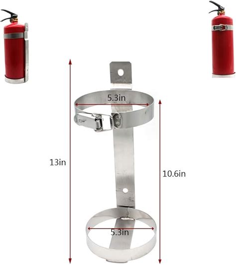 Stainless Steel Fire Extinguisher Bracket Heavy Duty Compatible With 5 Pound Abc Dry Powder