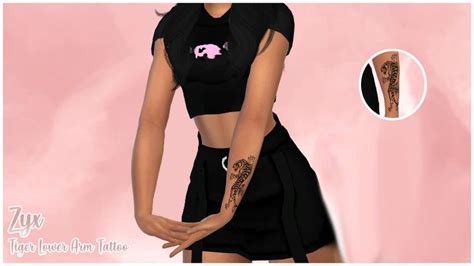 Tiger Lower Arm Tattoo In 2021 Sims 4 Tattoos Sims 4 Cc Eyes Sims 4