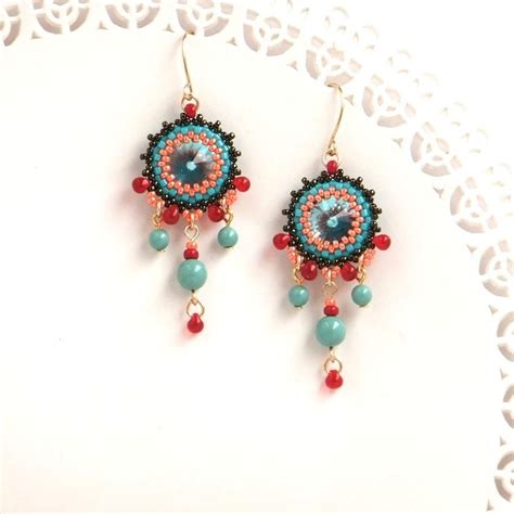 Turquoise Chandelier Dangle Earrings Gift For Wife Birthday Turquoise