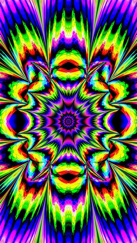 Download Wallpaper 1080x1920 Fractal Kaleidoscope Abstraction Bright