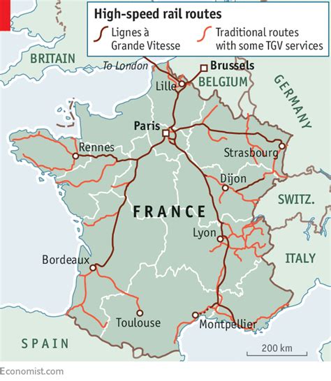 France Bullet Train Map System Map