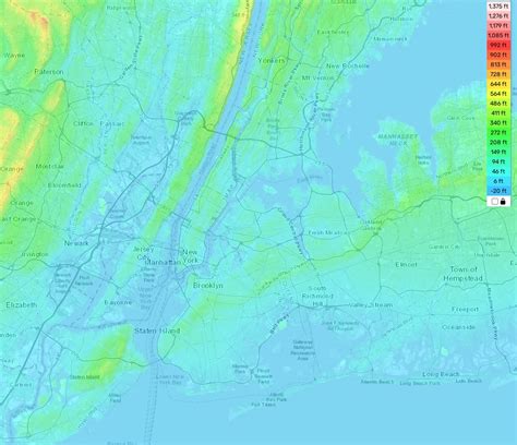 New York Topographic Map Elevation And Landscape