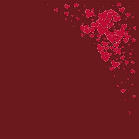 Rotes Herz Liebt Konfettis Valentinstag Ecke Ordentlicher Hintergrund Fallende Gen Hte