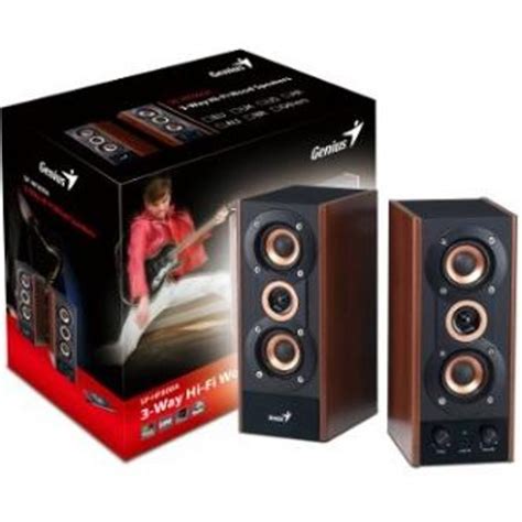 Caixa De Som 20 Genius 3 Way Hi Fi Wood Speakers Preta Sp