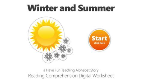 Letter W Winter And Summer Reading Comprehension Digital Worksheet