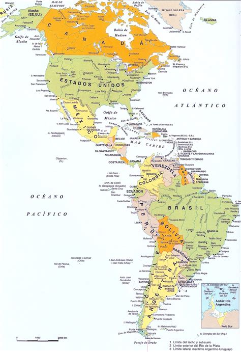 Amerika Geografiske Kort Over Amerika Dansk Encyklopædi