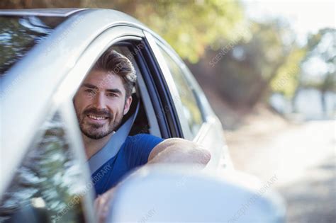 Portrait Of Happy Man Driving Car Stock Image F0145274 Science