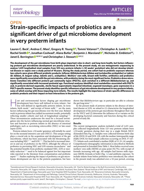 Pdf Strain Specific Impacts Of Probiotics Are A Significant Driver Of