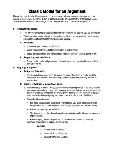 Writing a position paper means you have to present a personal view from many sides. 9+ Argumentative Essay Outline Templates - PDF | Free ...