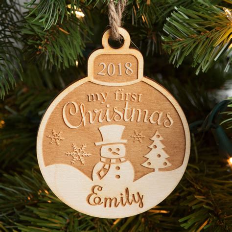 Personalized Wood Ornament - My First Christmas Ornament - Walmart.com