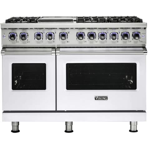 Viking Freestanding Double Oven Gas Range White At Pacific Sales