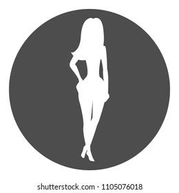 Silhouette Sexy Naked Woman Circle Vector Stock Vector Royalty Free