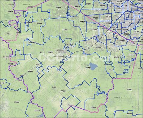 Fort Bend County Zip Code Boundary Map
