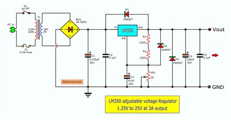 Lm350 Adjustable Voltage Regulator