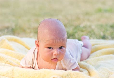 Baby Laying On The Grass Stock Photo Image Of Cute Lying 26447596