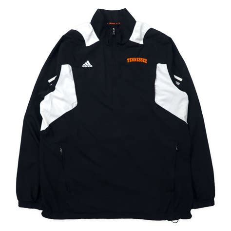 Adidas Half Zip Windbreaker Track Jacket O Black Polyester College