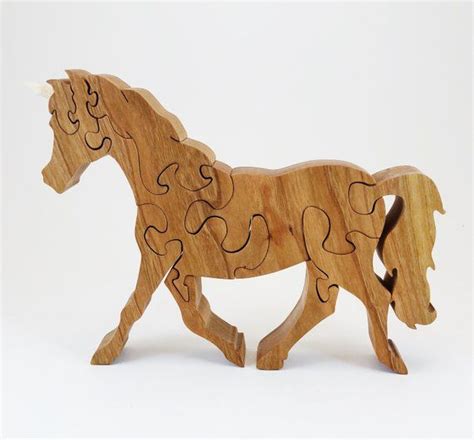 Wooden Unicorn Puzzle Etsy Wood Puzzles Jigsaw Puzzles Intarsia