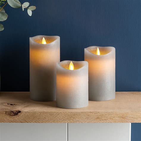 Buy Christow Led Candles Flickering Flameless Battery Pillar Lights