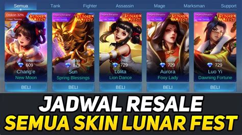 Jadwal Resale Semua Skin Lunar Fest 2023 Cara Dapatkan Skin Lunar