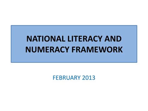 Ppt National Literacy And Numeracy Framework Powerpoint Presentation