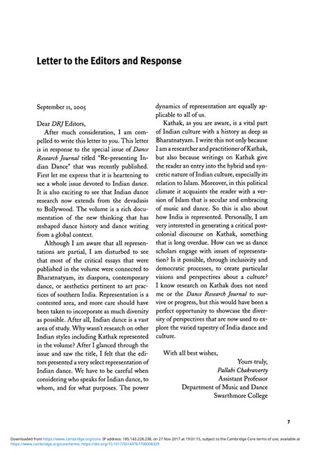 Pdf Letter To The Editors And Response