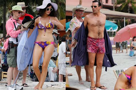 See New Mad Men Photos Of Jon Hamm And Jessica Par On The Beach