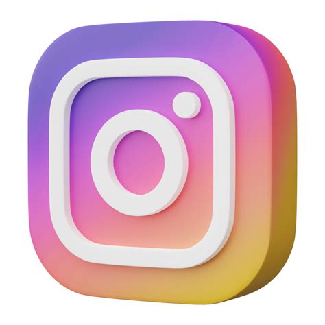 3d Render Instagram Logo Icon Isolated On Transparent Background