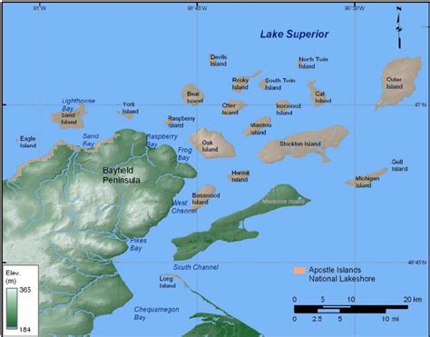 A Detailed Map Of Apostle Islands National Lakeshore