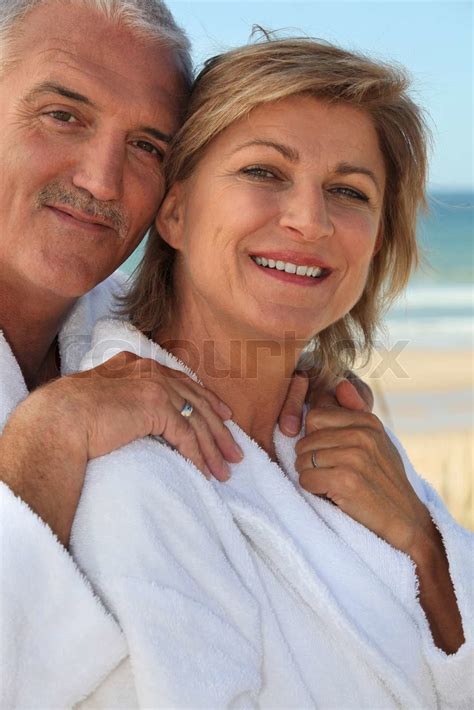 Middle Aged Couple At Beach Stock Image Colourbox