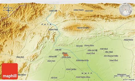 Physical 3d Map Of Bannu