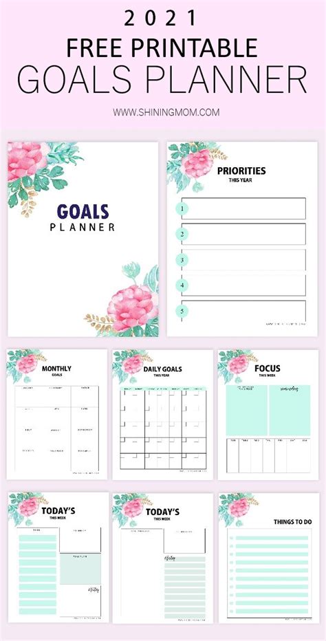 Free Printable Goals Planner Mommy Planner Goal Planner Free Goals
