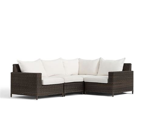 Torrey All Weather Wicker Square Arm Outdoor Sectional Set Espresso