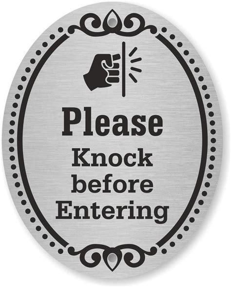 smartsign “please knock before entering” diamond plate door sign 4 x 5 aluminum