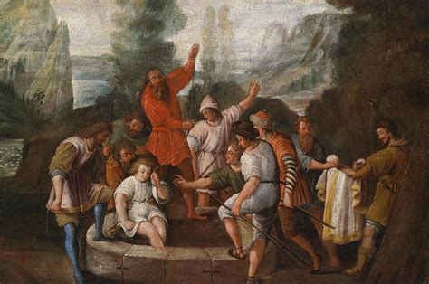 Joseph Thrown Into A Well By His Brothers Painting By Circle Of Johann
