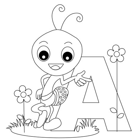 Free alphabet coloring pages , letter printables, cute animal images for coloring the alphabet, and colour in sheets for students. Animal Alphabet - Letter A coloring ~ Child Coloring