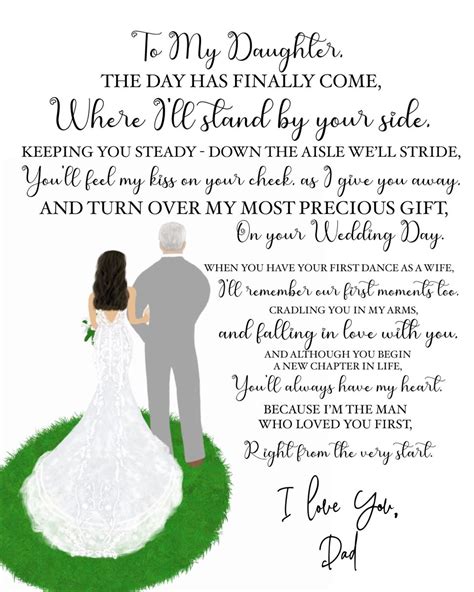 To My Daughter Wedding Day Letter Poem Message Or Note Etsy Wedding