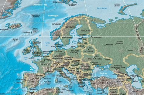 Europe Map With Seas Secretmuseum