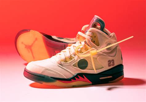 Virgil Ablohs Off White X Air Jordan 5 Sail Drops Today Composure