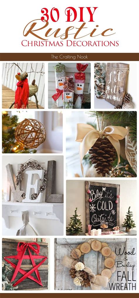 30 Diy Rustic Christmas Decorations The Crafting Nook