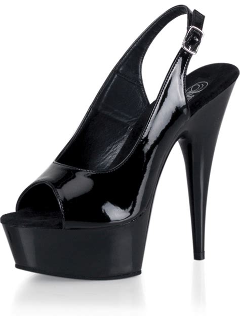 Pleaser 5 3 4 Inch Sexy Black Slingback Womens High Heel Shoes Platform Sandal