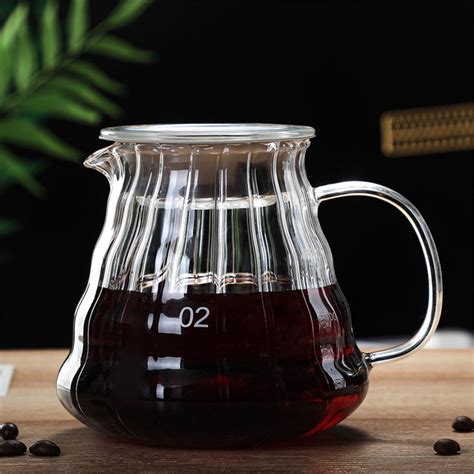 Coffee Server Glass Coffee Tea Carafe Heat Resistant High Borosilicate Coffee Pot For Home