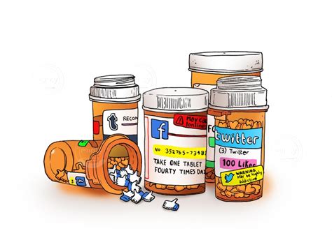 Social Media Addiction Medication Illustration Price Minty