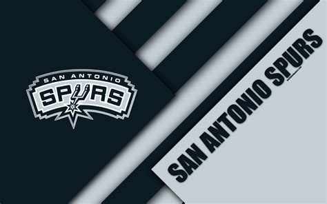 Download Wallpapers San Antonio Spurs 4k Logo Material Design