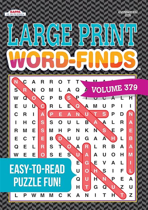 Large Print Word Finds Puzzle Book Word Search Kappa Books Publishers