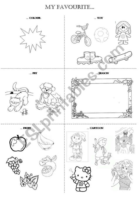 My Favorite Things Printable Worksheet