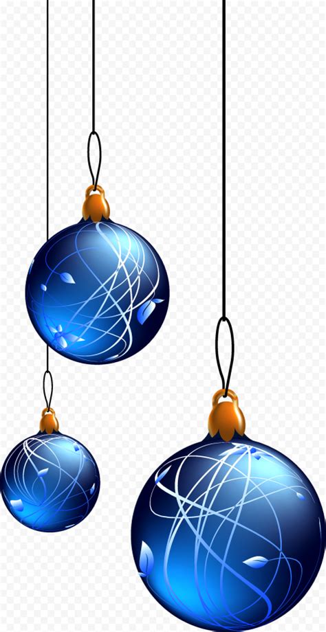 Hanging Christmas Blue Ornament Balls Png Citypng
