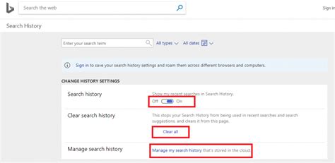 Bing Search History Images And Video Clear View And Turn Off